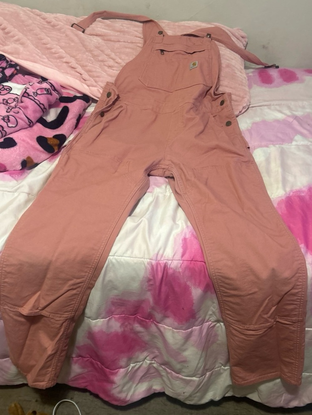 Carhartt Women's Dusty Pink Canvas Overalls
